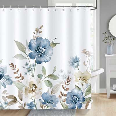 Nautical Theme Navy Shower Curtain Decorating Ideas