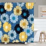 Boho Navy Shower Curtain for Chic Bathroom Decor