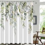 Elegant Navy Shower Curtain Complementing Gray Walls
