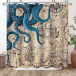 Boho Navy Shower Curtain: Stylish Addition to Your Chic Bathroom