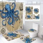 Stylish Navy Shower Curtain on Amazon